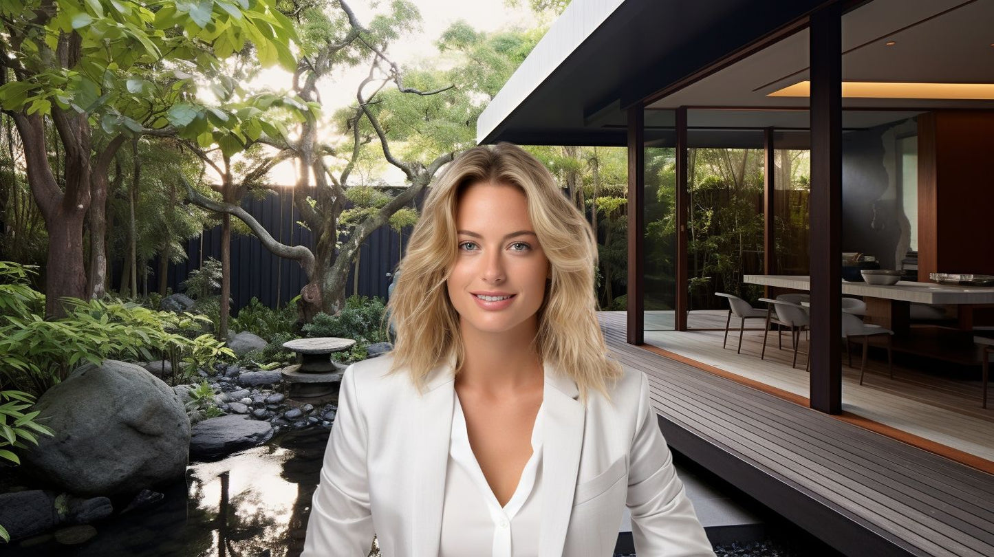 Modern Zen Oasis: A Tranquil Suburban Backyard – Virtual Background Image for Zoom and Teams Meetings