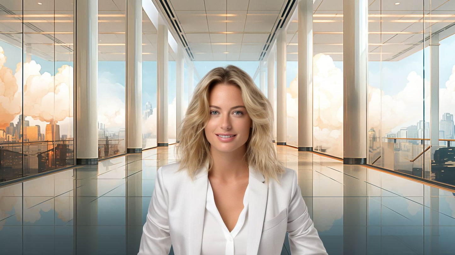 Skyline Serenity: Elite Rooftop Oasis - Virtual Background Image for Zoom and Teams Meetings