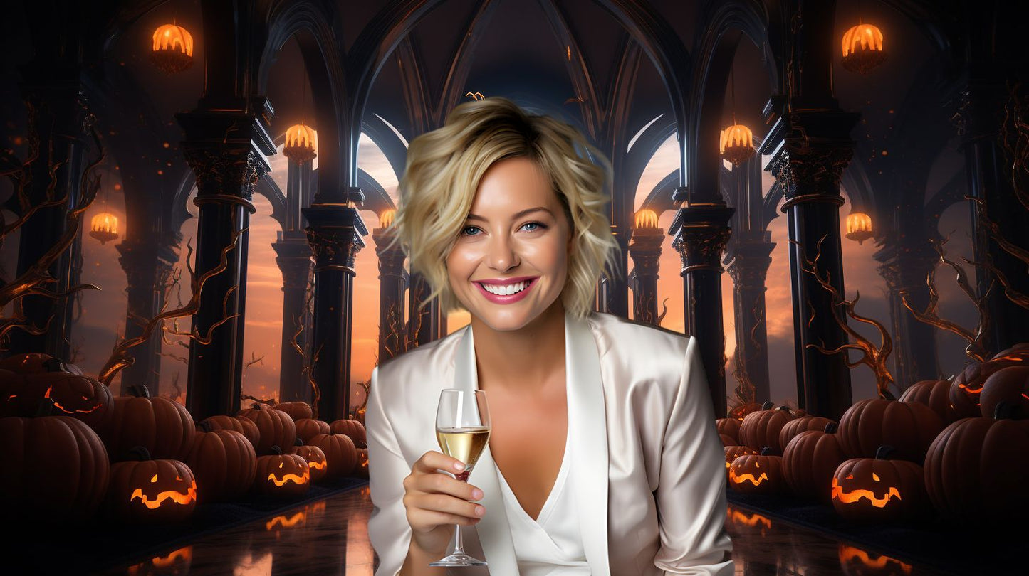 Haunted Cathedral Shadows: Halloween Virtual Background Image for Zoom and Teams Meetings