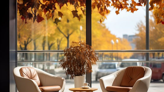 Autumn Urban Coffee Chat - Virtual Background Image for Zoom and Teams Meetings