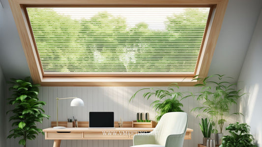 Cozy White Home Office Overlooking Tree Line - Virtual Background Image for Zoom and Teams Meetings