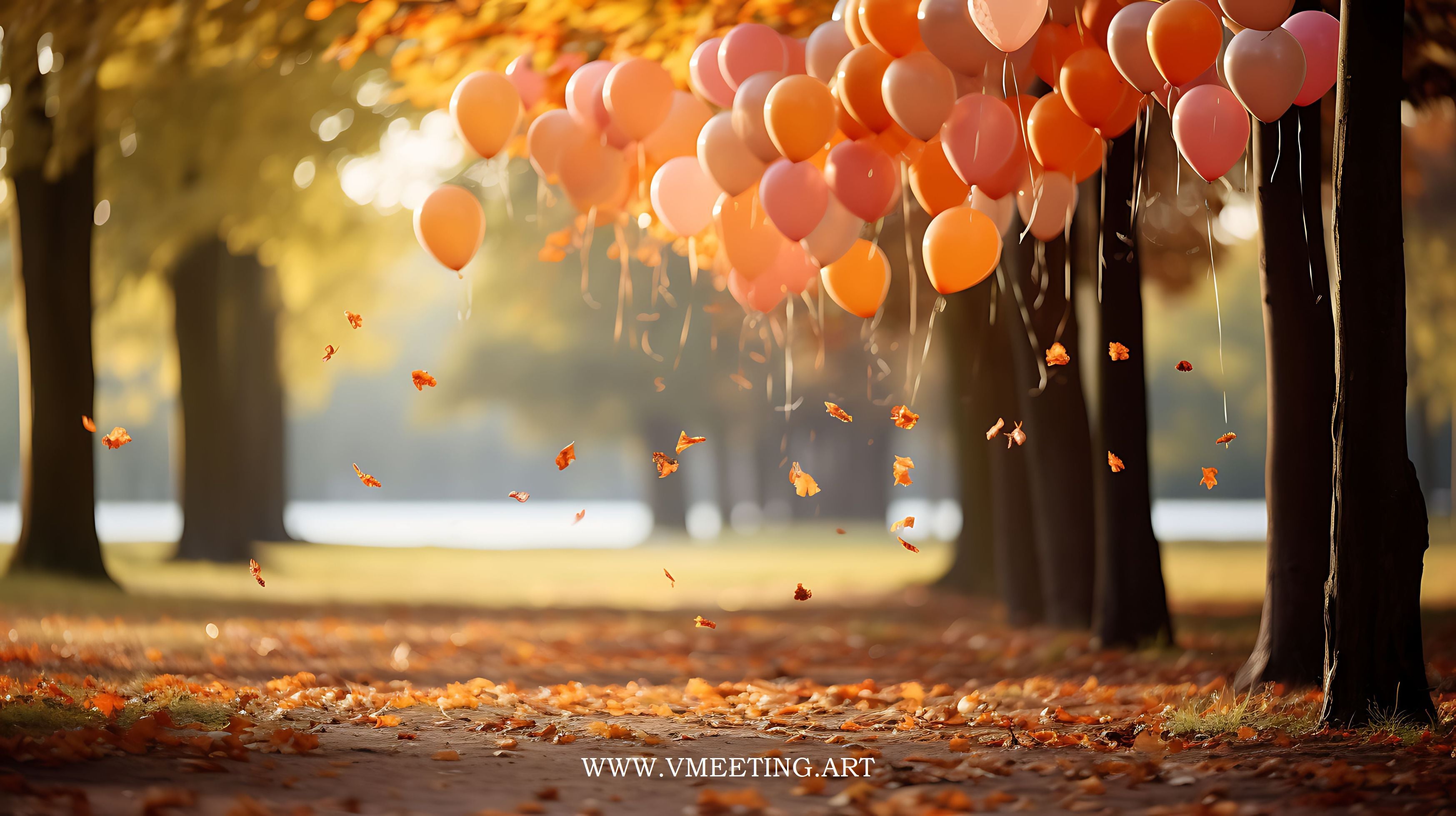 Fall Balloon Tree Enchanting Autumn Aerial Dance: Balloons Amidst Fall's Tapestry - FREE ...